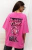 Różowy t-shirt damski oversize - Różowa Pantera-1